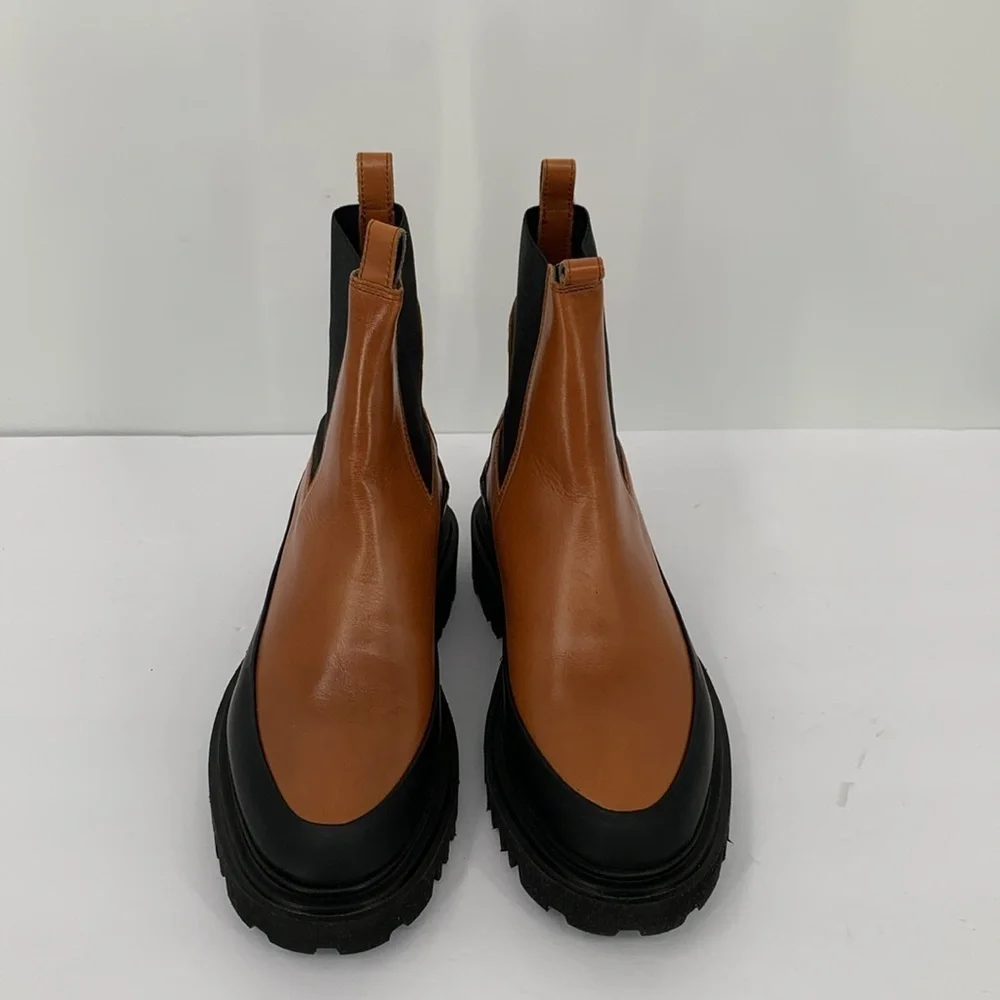 All Saints Harlee Chelsea chunky ankle boot shoe caramel brown women new 37 7